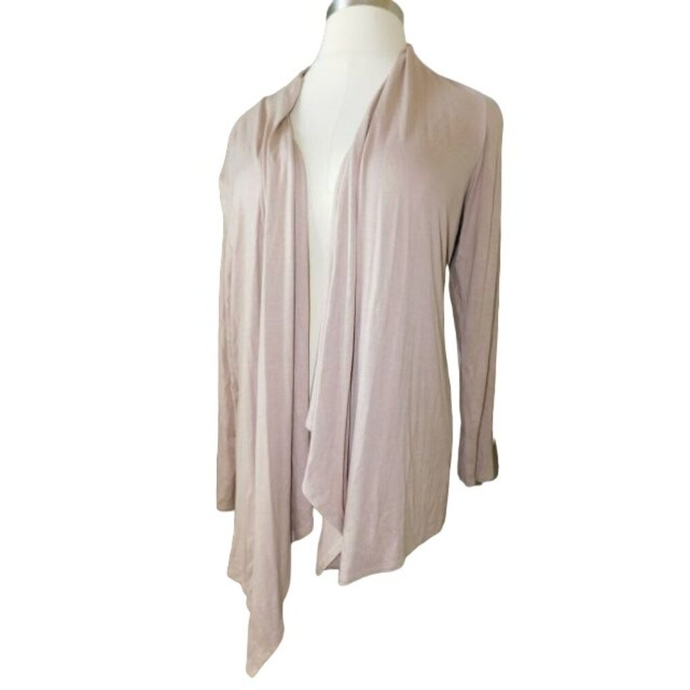 NAIF Size 2X Beige STRETCHY Long Sleeve Knit Cardigan Style Top